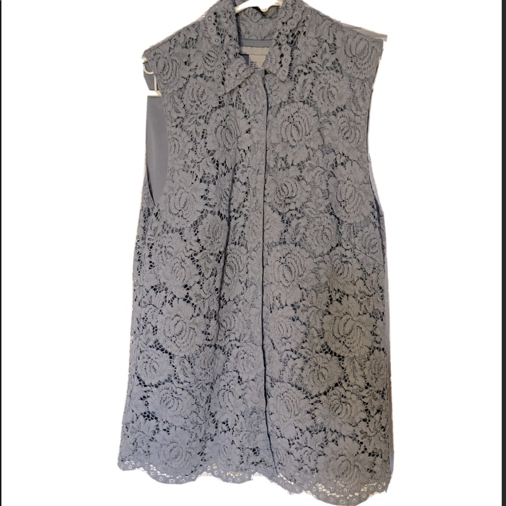 Women’s H&M Blue Button Up Lace Shirt